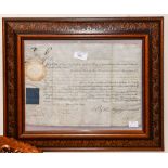 George III signed army commission/warrant, dated 1797 (French Revolutionary Wars era).