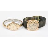 A 9ct gold wristwatch,