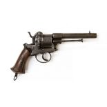 Belgian 12mm pinfire Revolver. Lanyard ring to grip. Obsolete calibre, no licence required.