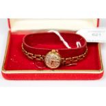 A ladies working 9ct gold Roamer bracelet watch, gross weight approx 13gms,