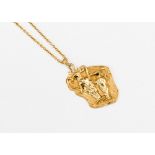 A 14ct gold pendant and chain, approx 13.