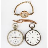 A circa 1920's ladies 9ct gold wristwatch,