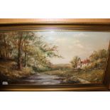 A large oil on board, signed by Fegan, circa 1960s,