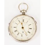 A silver cased centre seconds chronograph