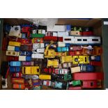 One box of assorted playworn diecast vehicles.