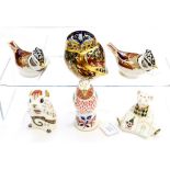 Crown Derby paperweights (6)