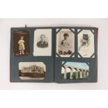 A Victorian postcard album, many loose postcards,