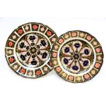 Two pattern 1128, Royal Crown Derby plates with beaded and pie crust edge,