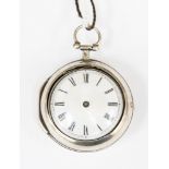 A George III silver Fusee pair case pocket watch by William Harrison, London,