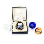 A Caithness glass collection of paperweights comprising Gold Crown millifiori, Crown,