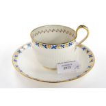 A Coalport Tea Cup & Saucer pattern 816, date circa 1820, size Cup, 8cm diam, 6.