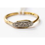 An 18ct gold diamond ladies dress ring, circa 1920,