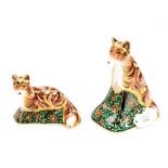 Royal Crown Derby Vixen and Fox Cub paperweights,