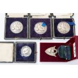 Three silver Poultry Club medals, 1921-1923,