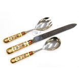 Royal Drown Derby 1128 pattern salad servers and bread knife (3)