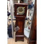 A 19th Century oak cased and mahogany cross-banded Grandmother clock,