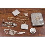 Two silver vesta cases with indistinct Chester and London hallmarks,