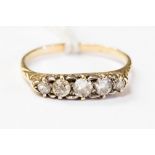 A Victorian five stone diamond ring,
