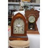 Two mahogany cased mantle clocks