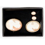 A group of 9ct gold and cameo jewellery,