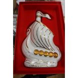 Larsen Cognac, fine Champagne, in Viking ship decanter,