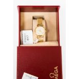 A 9ct gold Omega ladies wristwatch on associated strap,