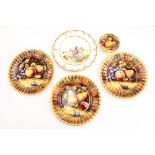 A set of three Royal Worcester plates, signed H.
