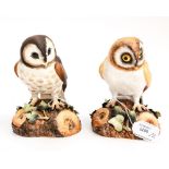 Royal Crown Derby Brown Owl in box and Barn Owl