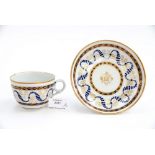 A New Hall Tea Cup & Saucer pattern No. 775, date circa 1805, size Cup, 8.