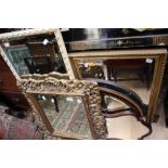 A gesso framed mirror with two contemporary mirrors and two mahogany framed mirrors (5)