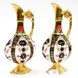 Royal Crown Derby 1128 pattern pair of ewers