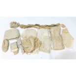 A collection of lace, crochet and broider Anglaise collars and dress trimmings,