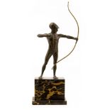An Art Deco bronze figure of a Greek archer, modelled in the Classical style,