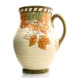 Charlotte Rhead for Crown Ducal, a Golden Leaves jug, baluster form, 4921,