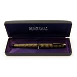 Sheaffer Lady 904 fountain pen, black with gold engine turned design,