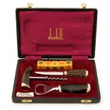 Alfred Dunhill, a stag horn handled bar tool set, circa 1960s,