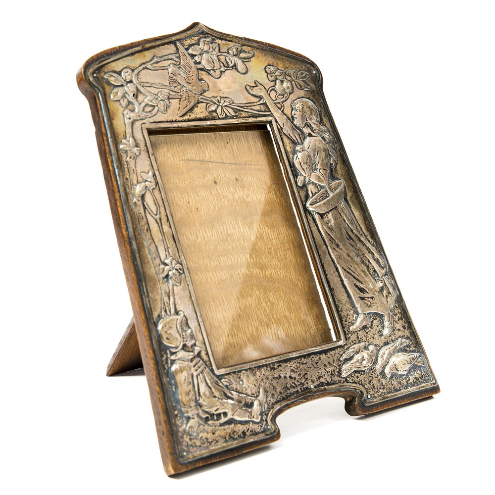 An Arts and Crafts silver embossed picture frame, in the Art Nouveau style, - Image 2 of 3