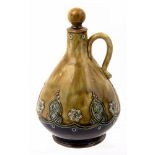 Florrie Jones for Royal Doulton, an Art Nouveau style stoneware condiment flask with stopper,