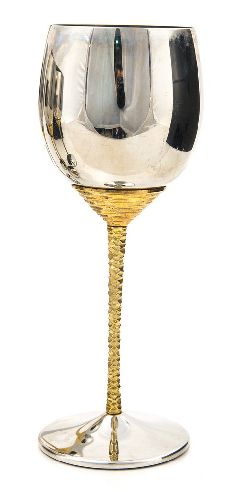 Stuart Devlin for Viners, six steel and gold plated wine goblets, circa 1970s, - Image 2 of 3