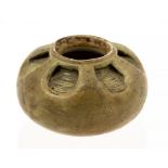 Martin Brothers, a miniature Matinware stoneware vase, 1902, squat ovoid form with dimpled neck,