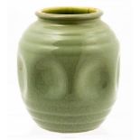 An Art Deco Candy Ware vase, ovoid dimpled form,