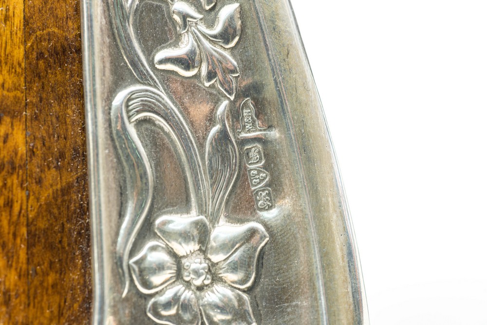 An Arts and Crafts silver timepiece photograph frame, in the Art Nouveau style, - Image 2 of 4