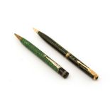 Parker Vacumatic propelling pencil, green opalescent stripe,