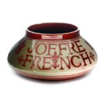 Bernard Moore, a flambe art pottery bowl, squat onion form,