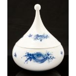 Bjorn Wiinblad for Rosenthal, an onion bowl and cover, underglaze blue floral decoration and relief,