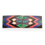 A Secessionist enamelled copper belt buckle, circa 1920,