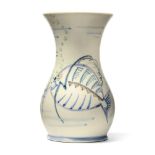 Langley Mill pottery, hand painted fish vase,