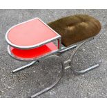 A 1950s chrome and perspex telephone table,