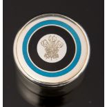 Gerald Benney, a Modernist silver and enamelled pill box,
