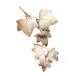 Geoffrey Bellamy for Ivan Tarrat, a Modernist silver brooch, articulated leaf design,